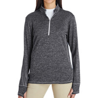 Women's Brushed Terry Heathered Quarter-Zip Pullover